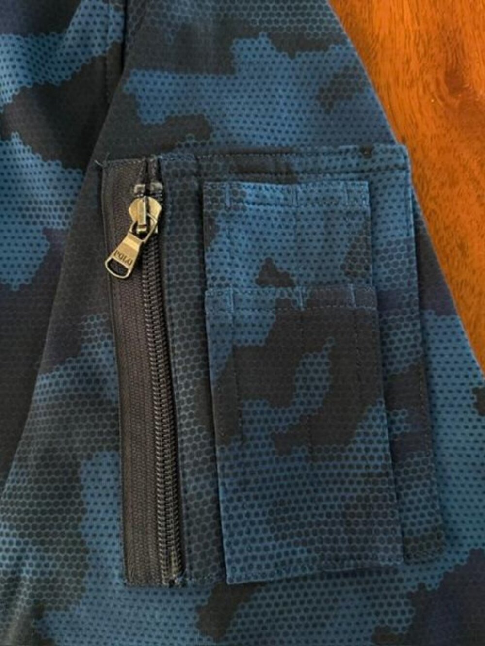 NWT XL SET Polo Ralph Lauren Blue Camo Double-Knit Cargo Bomber and Joggers VHTF - Picture 9 of 16
